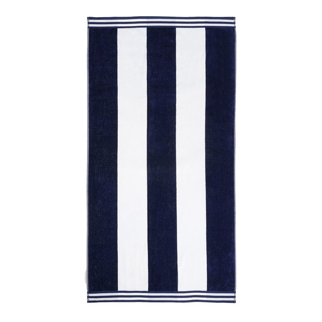 Cabana Striped Ultra-Absorbent Oversized Beach Towel, 34" x 64", Blue - Blue Nile Mills
