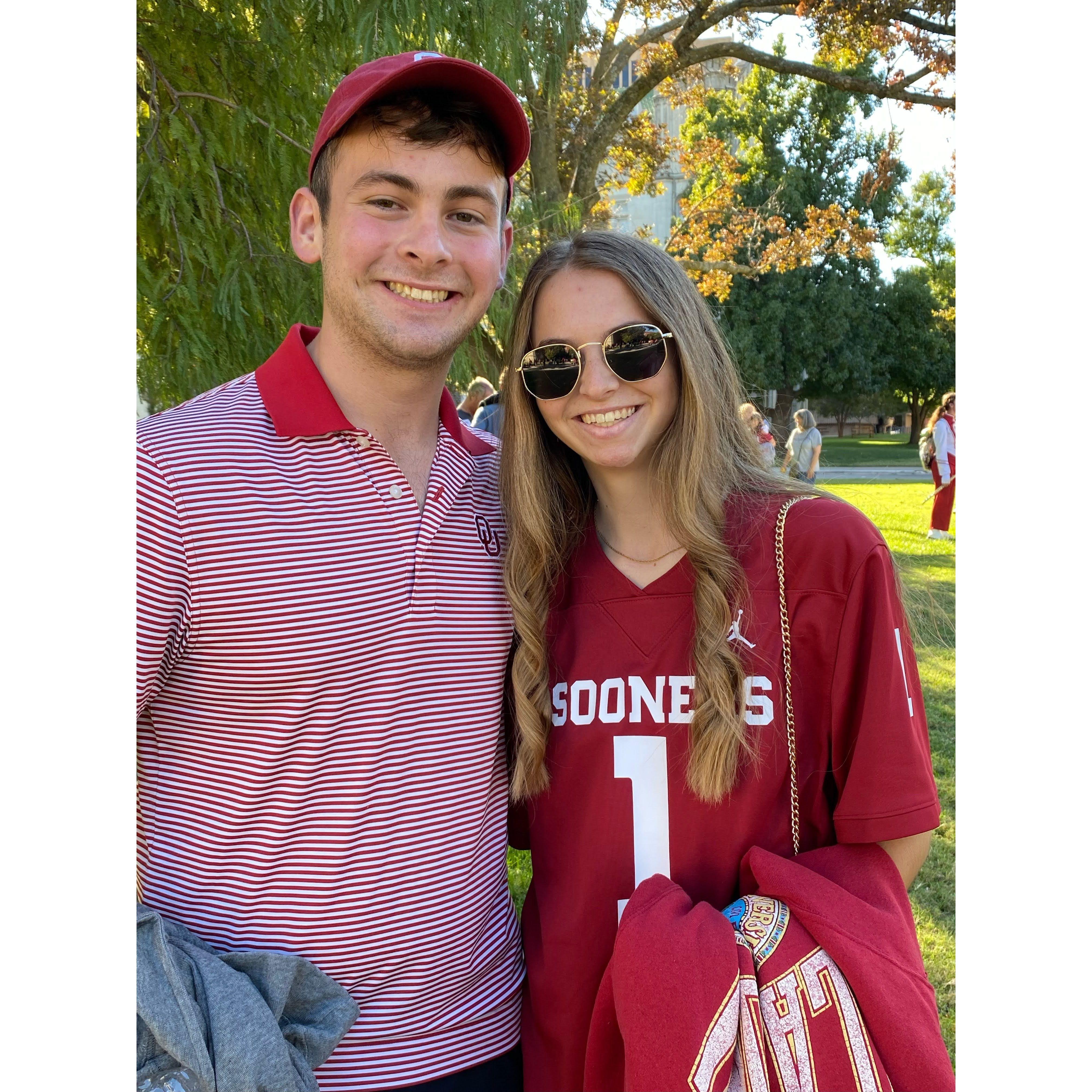 Our first picture together at an Oklahoma football game