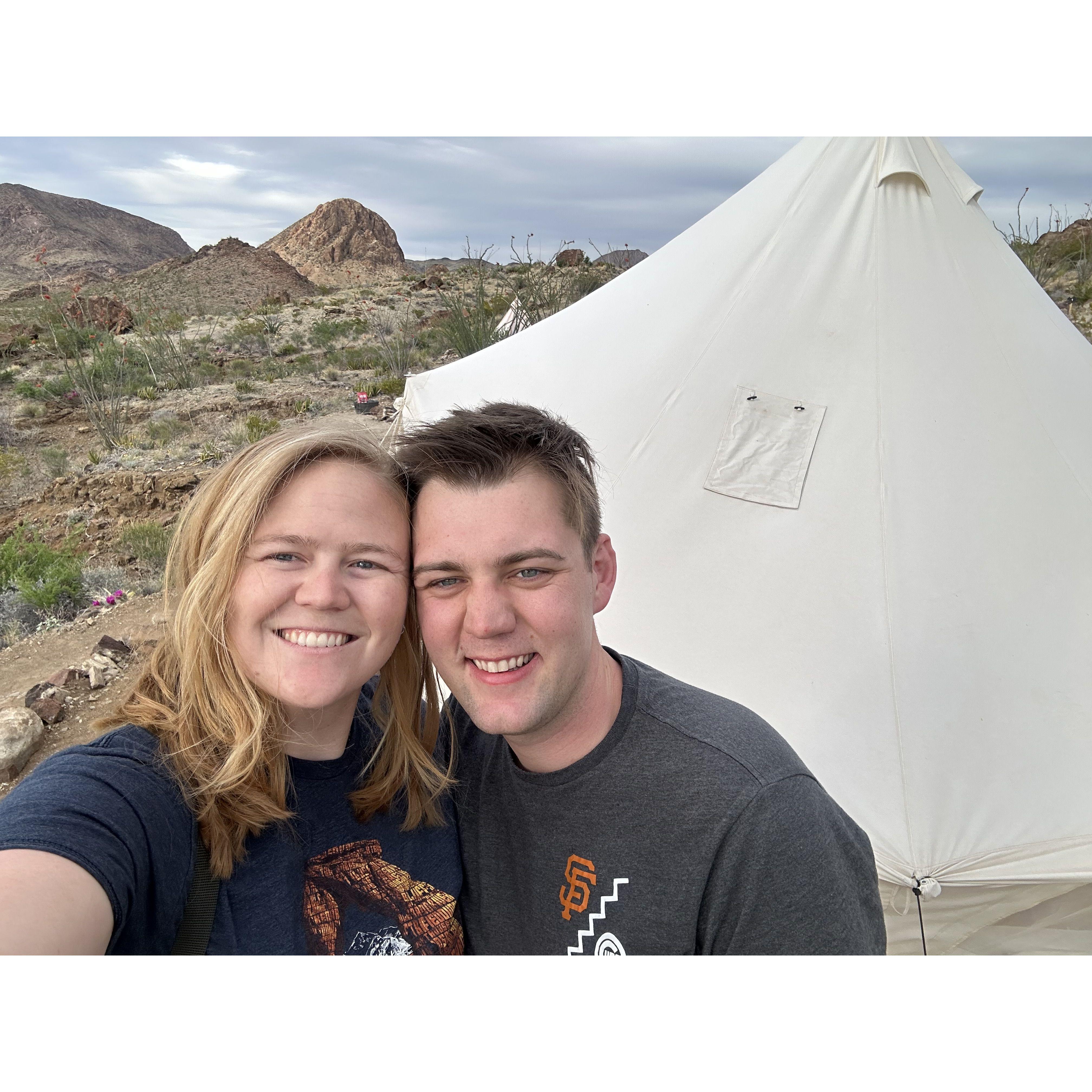 Staying in a yurt outside of Big Bend National Park