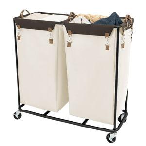 StorageWorks 390L Extra Large Laundry Hamper with Wheels, Beige