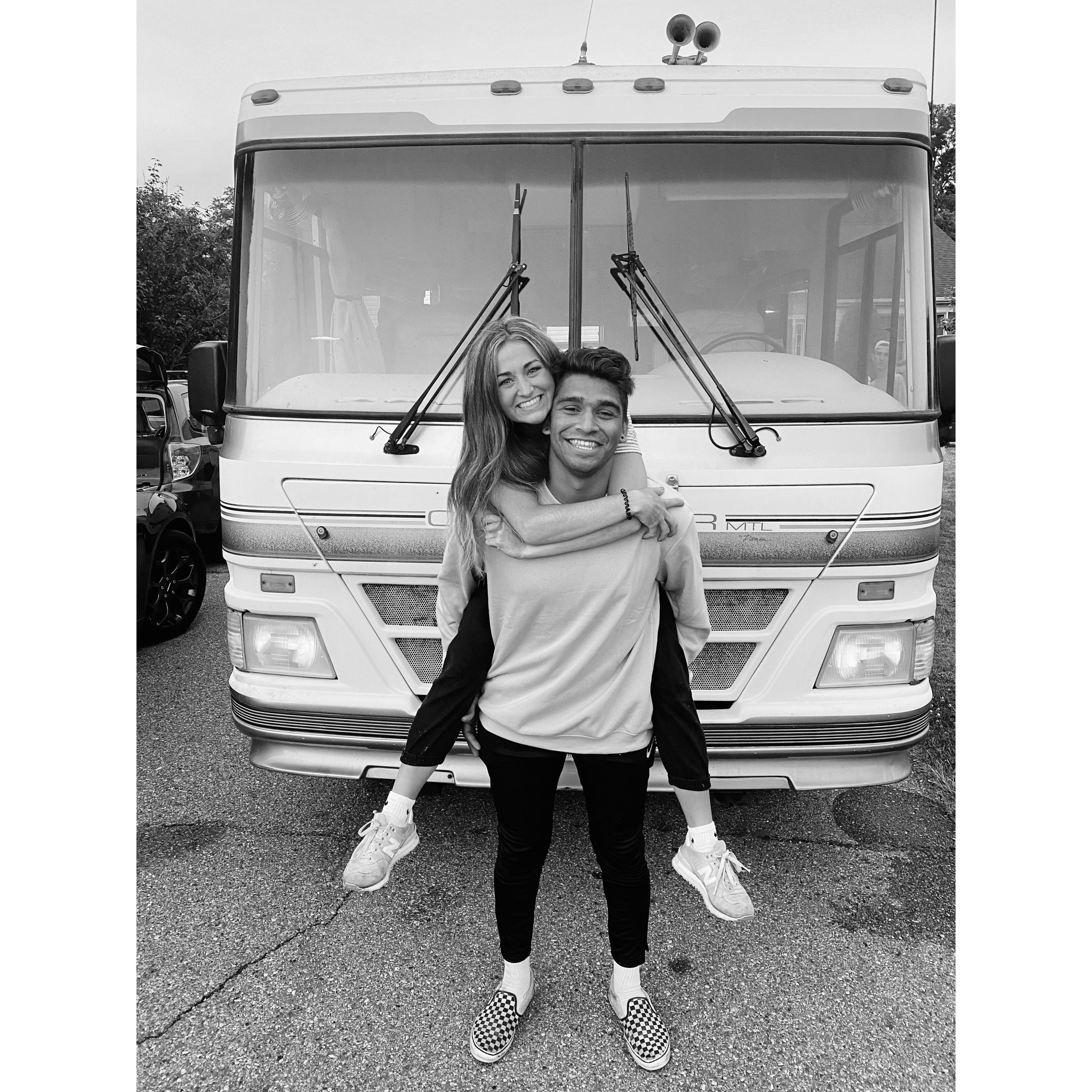 June 2020: Brennan graduated college and headed out on a 10 week evangelistic tour across the country in this RV (Spring Arbor, Michigan)
