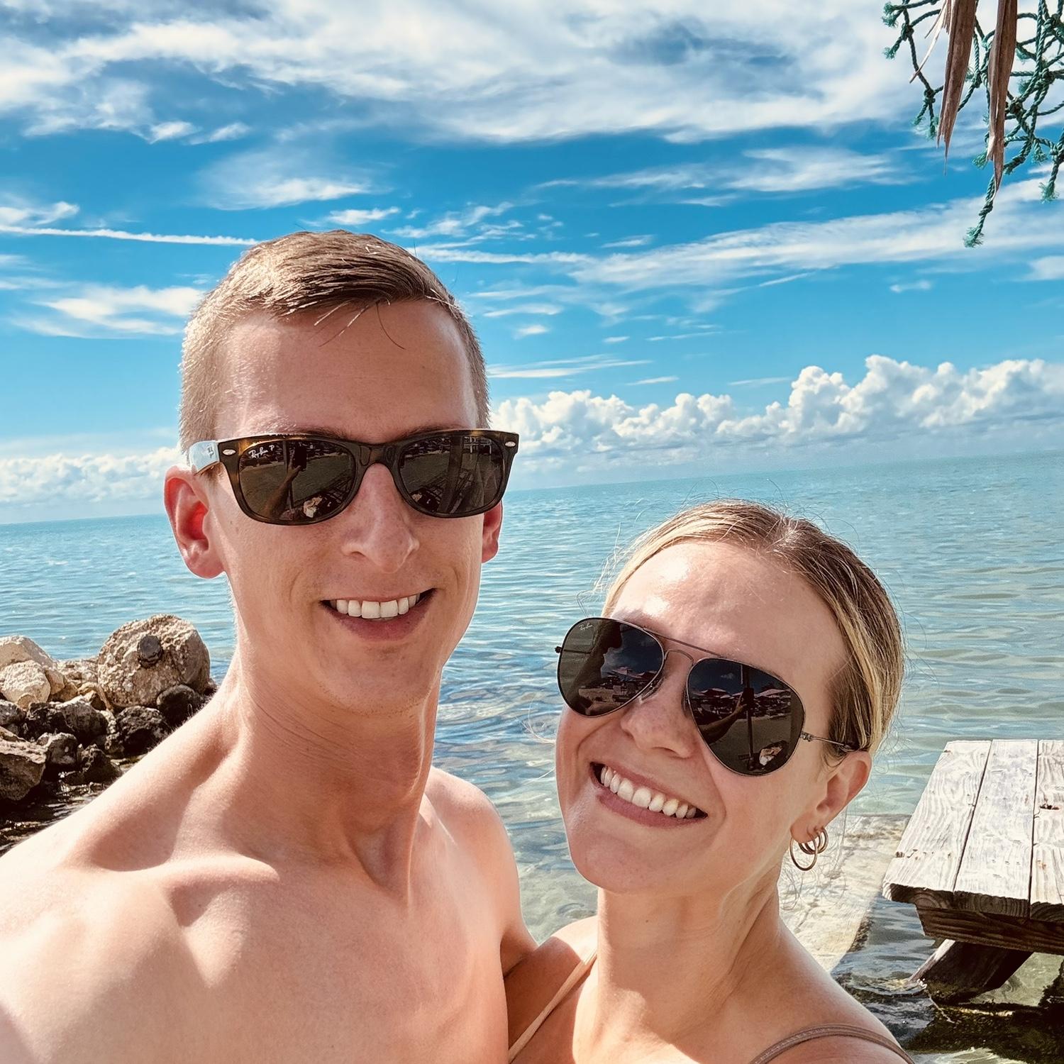 Belize! The beach where Sam was attacked by huge sand crabs!