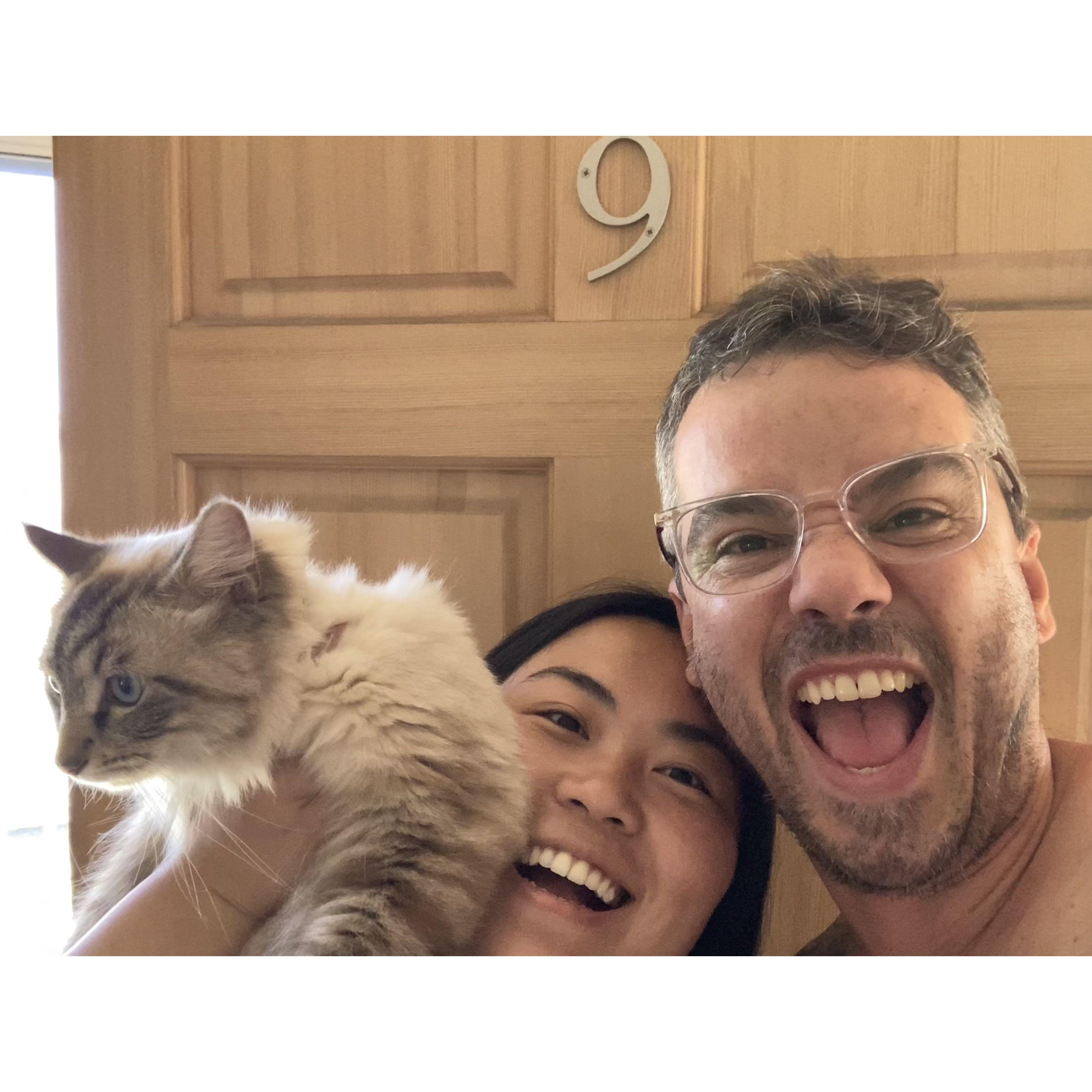 We made it to California with Kevin the cat!