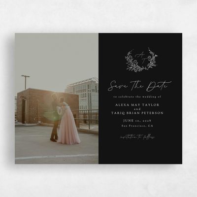 Black Wedding Save the Date - Marnina Photo