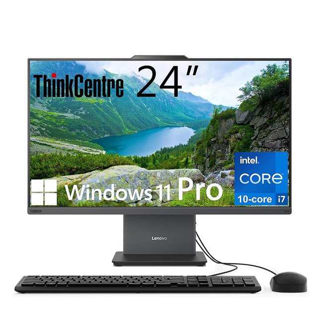 Lenovo ThinkCentre All-in-One Desktop Computer, 24" FHD IPS Display, 10-core Intel Core i7-13620H Processor, 32GB DDR5, 1TB SSD, Wi-Fi 6, USB-C, HDMI in&Out, Wired KB&Mouse, Windows 11 Pro