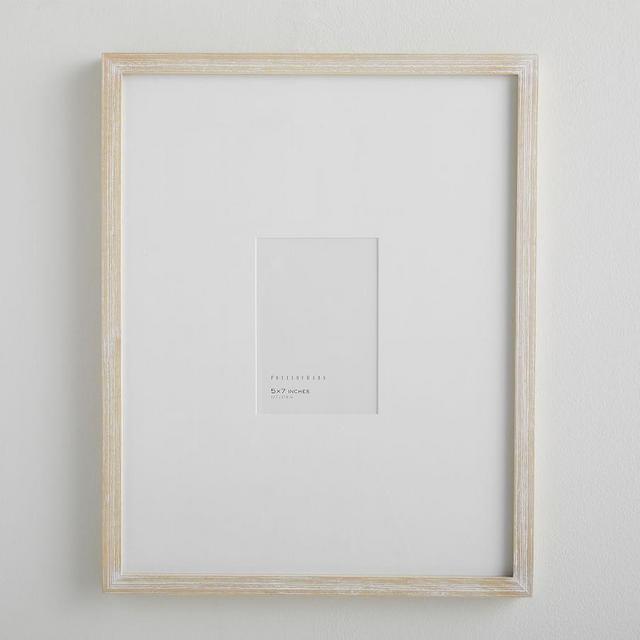 Wood Gallery Single Opening Oversized Mat Frame, 5x7 (16x20 overall) - White Wash