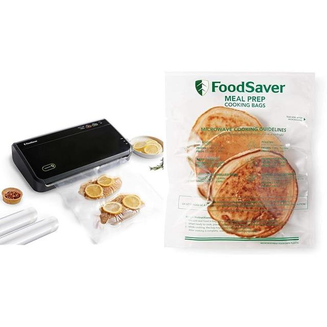 FoodSaver Vacuum Sealer Machine with Automatic Bag Detection, Sealer Bags and Roll & Microwavable Meal Prep Bags Vacuum Sealers, 1 Quart, 16 Ct.