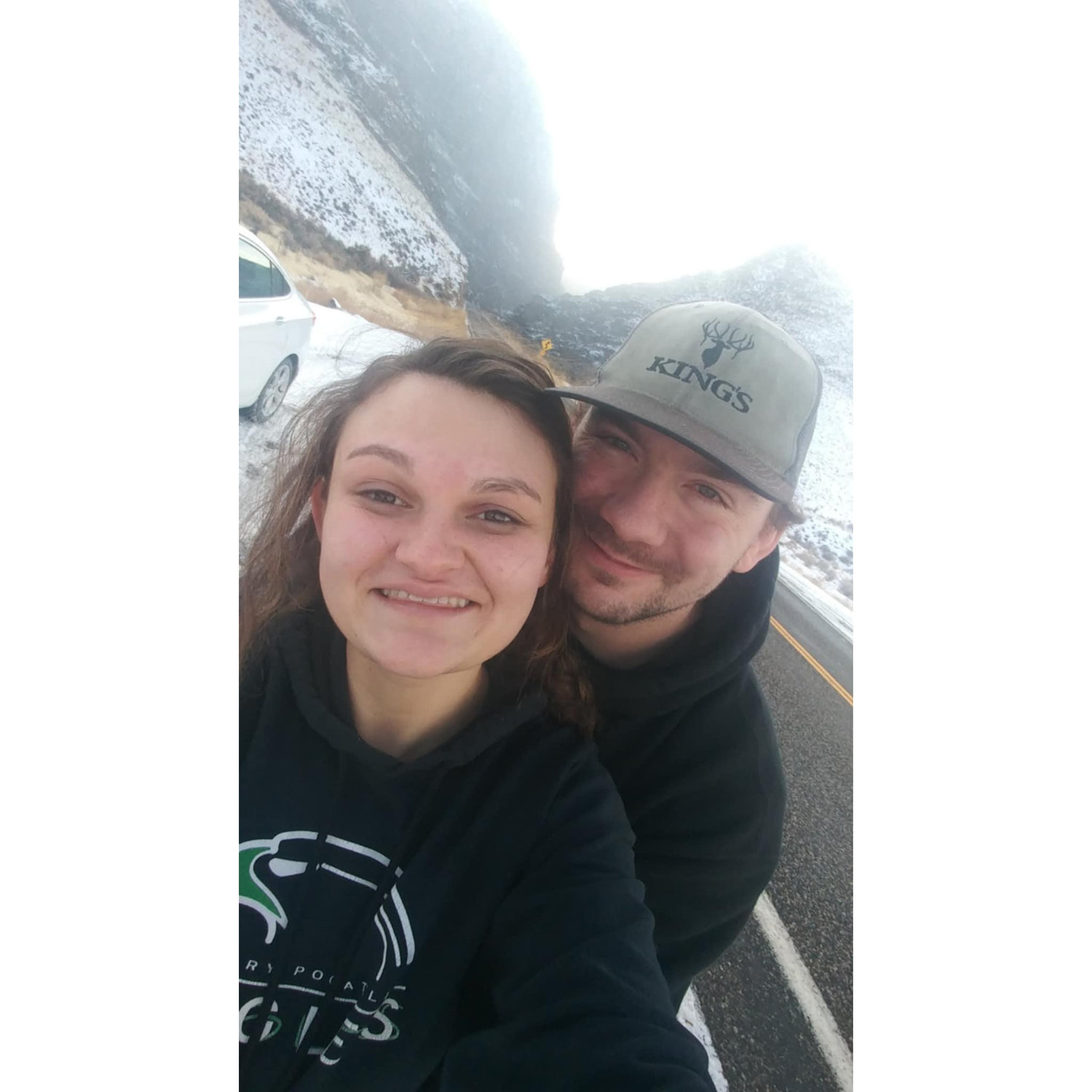 We said, "I love you," in the snowy Idaho mountains.