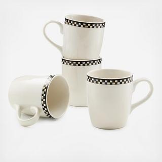 Courtly Check Everyday Stoneware Mug, Set of 4
