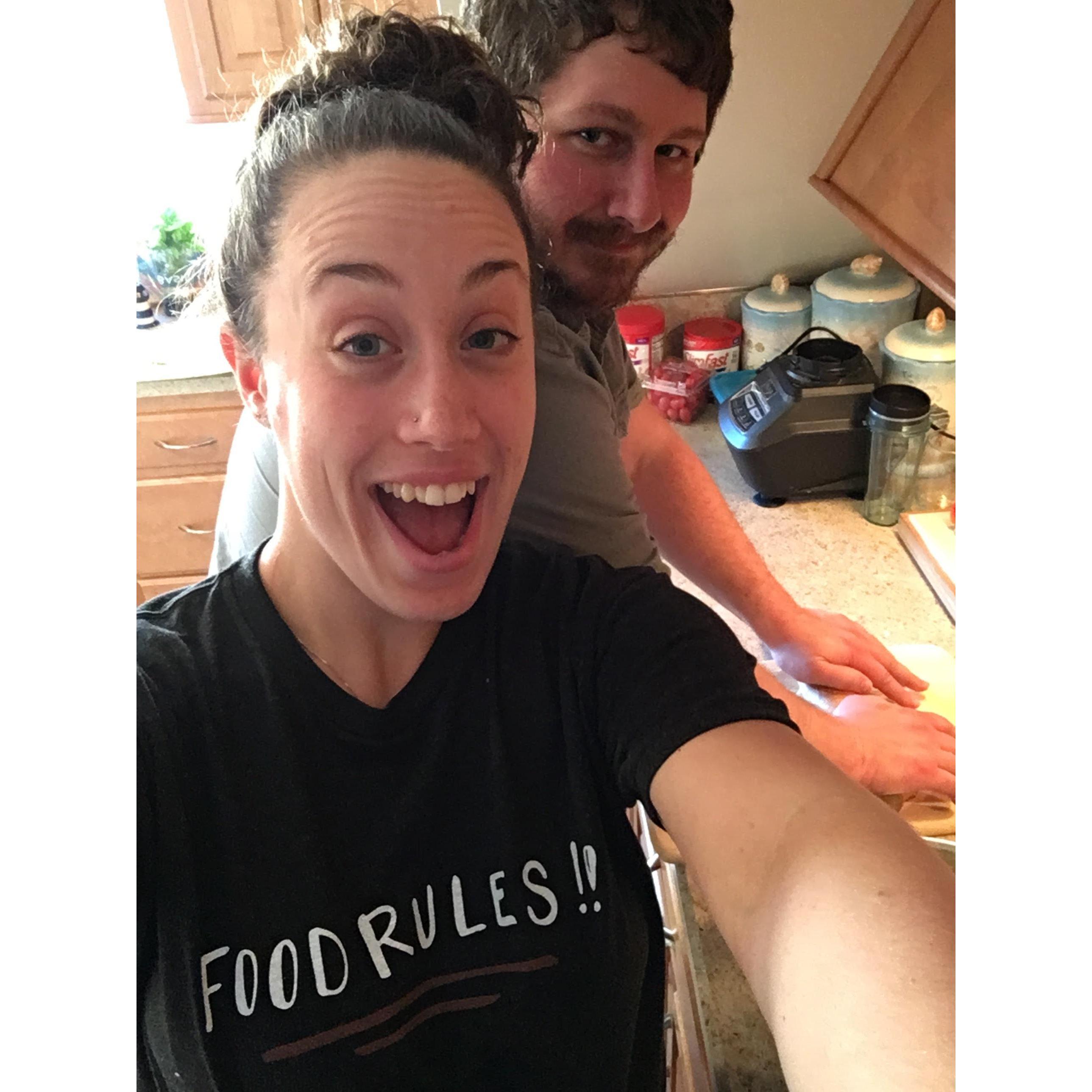 Doing one of our favorite things together... cooking! We were making pasta when this picture was taken!
#Foodies
~2017