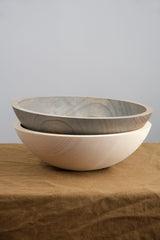 Farmhouse Pottery - 15" Crafted Wooden Bowl in Grey