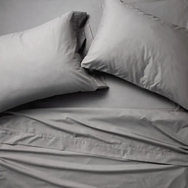 King 400 Thread Count Percale Sheet Set Dark Gray - Casaluna™