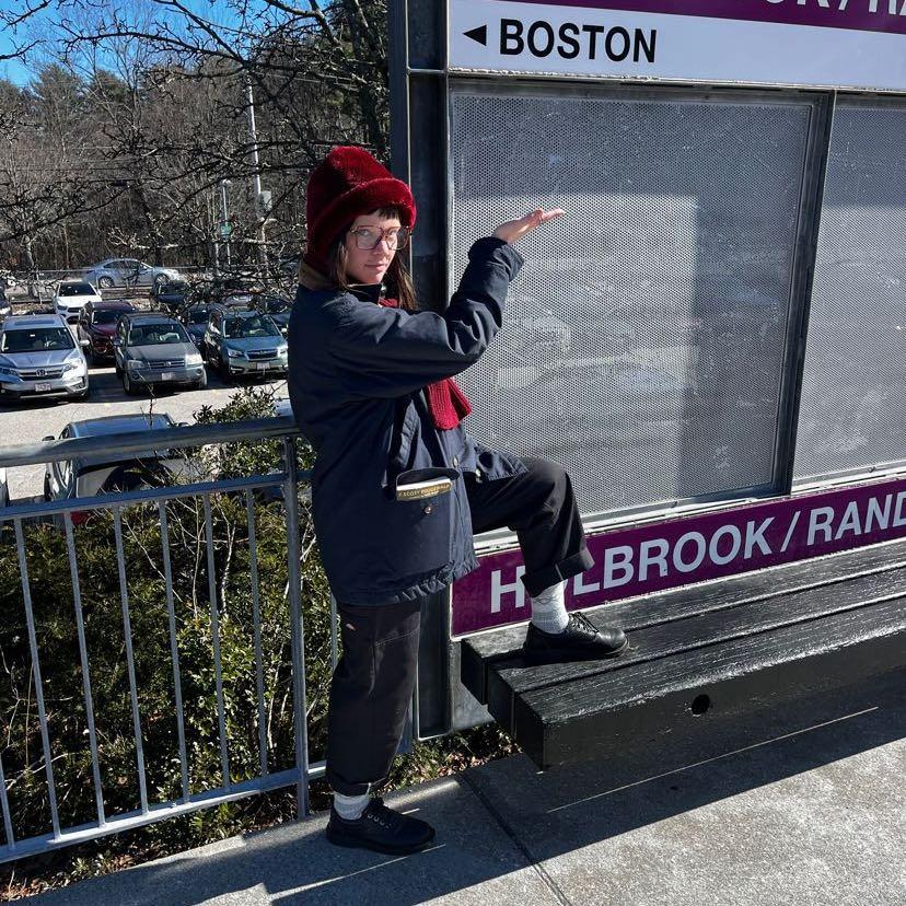 About to take the train into Boston for the first time together!