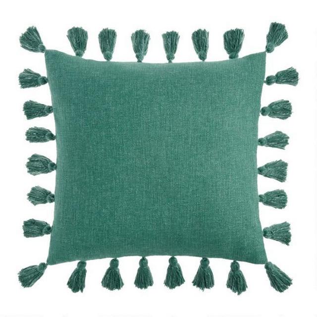 Four Sided Tassel Throw Pillow