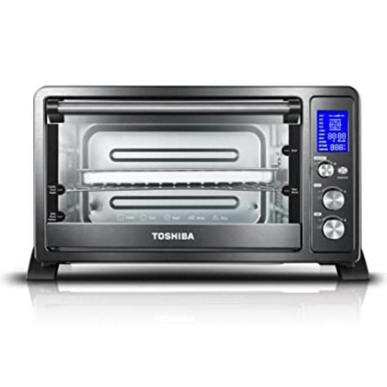 Toshiba Digital Toaster Oven with Convection cooking and 9 Functions, 1500W, 6-Slice Bread/12-Inch Pizza, Black Stainless Steel