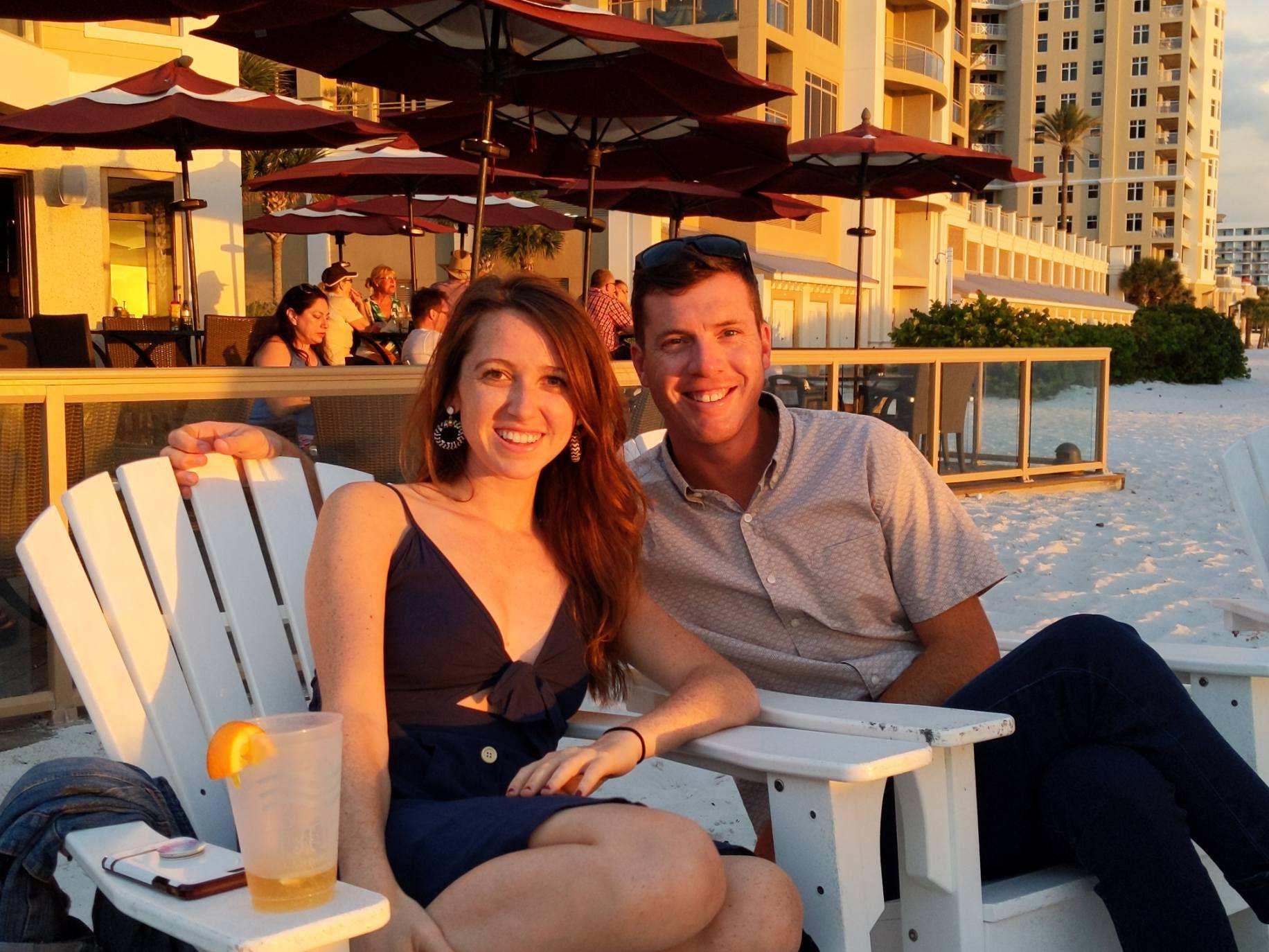 May 2019 - Enjoying sunset on Clearwater Beach… weeks before Kevin decided to move to Tampa!