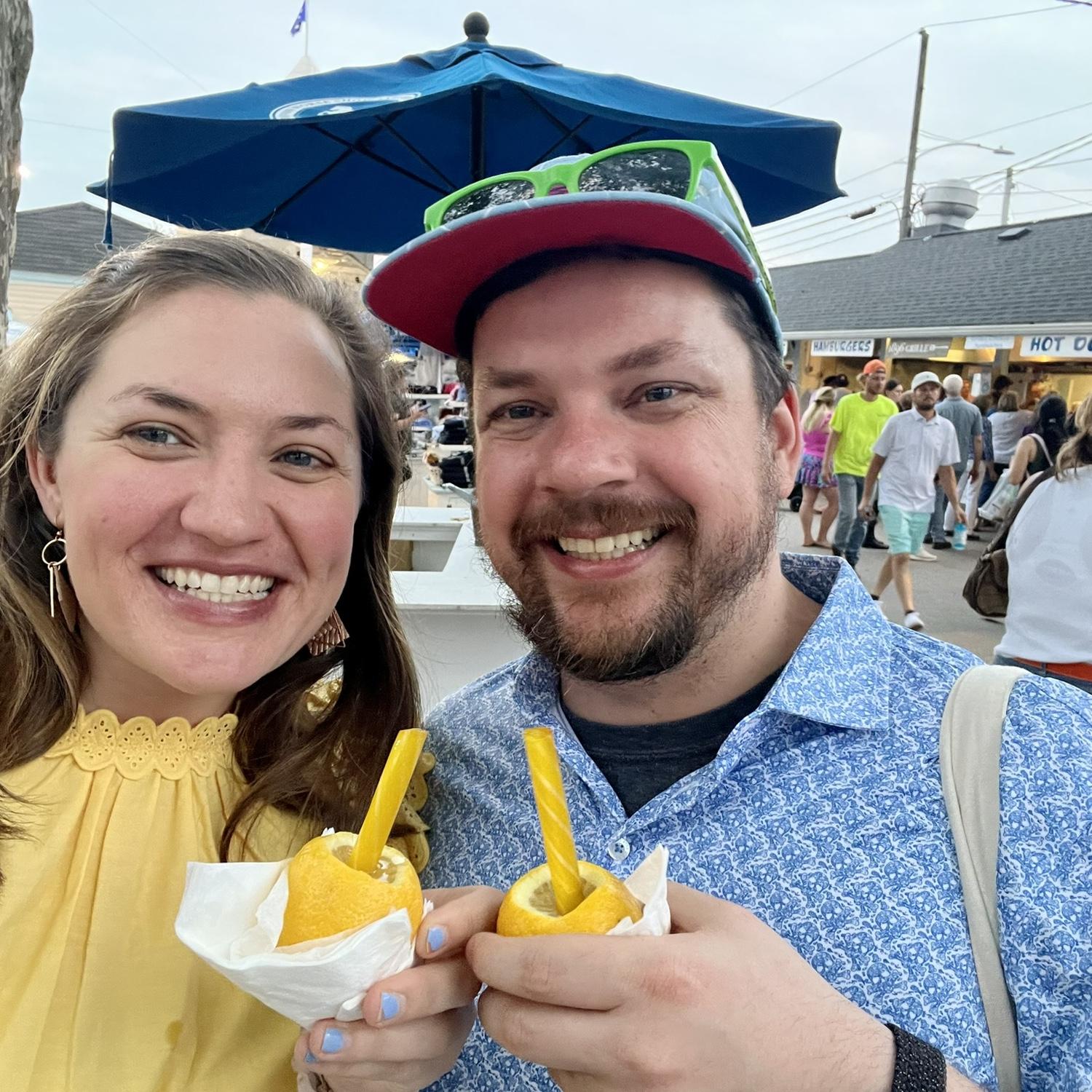 Loving my first lemon stick at the Devon Horse Show!