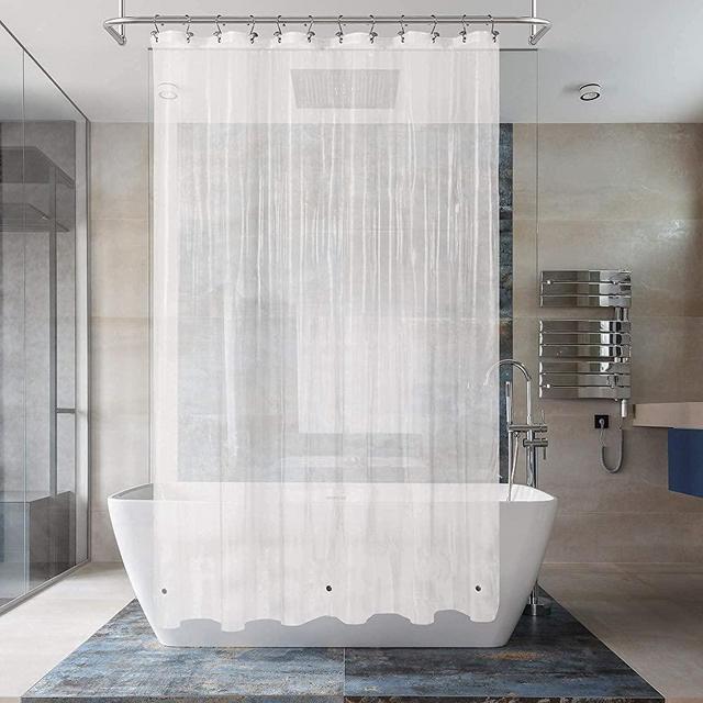 Shower Curtain Liner with 3 Magnets - Premium PEVA Waterproof Plastic Shower Curtain, Vinyl Shower Liner for Bathroom with Metal Grommets - Clear, 71X72