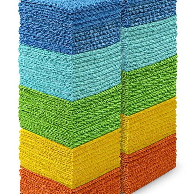AIDEA Microfiber Cleaning Cloths Softer, More Absorbent, Lint-Free, Wash Cloth for Home, Kitchen, Car, Window (12in.x12in.)—100PK