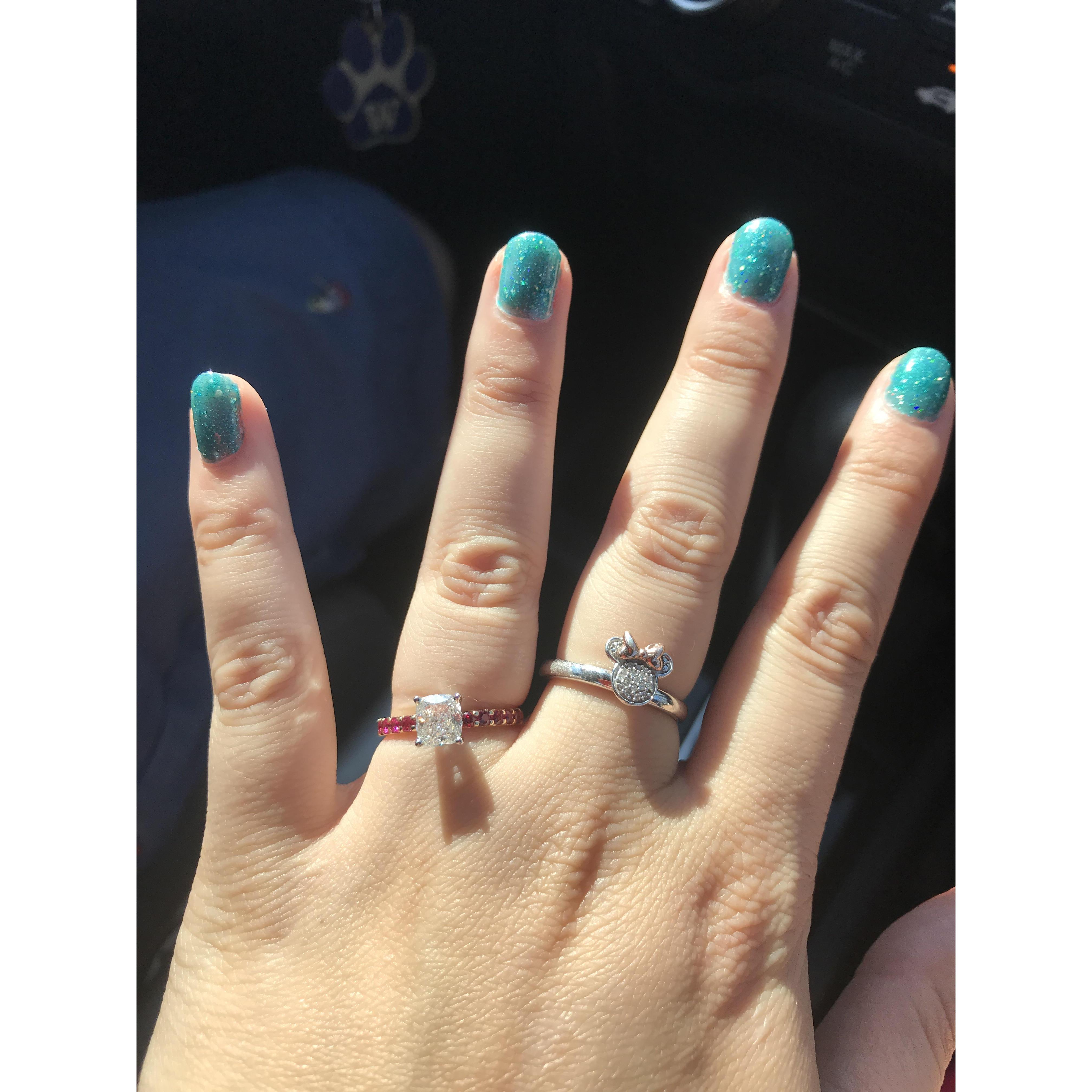 Engagement ring with rubies, Suz's favorite!