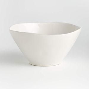 Marin White Small Stoneware Serving Bowl + Reviews | Crate & Barrel