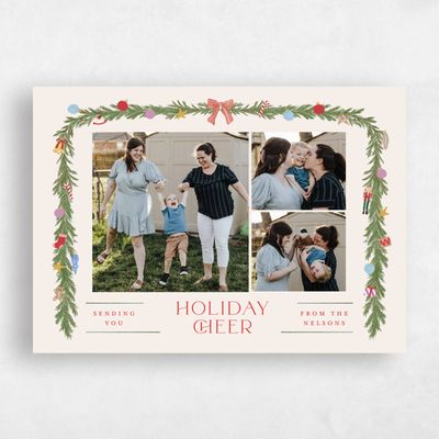 Linen, Beige Holiday Card - Stratford