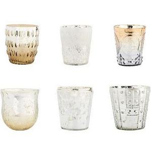 Eclectic Mercury Votives, Set of 6 - Silver