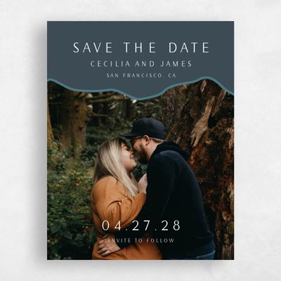 Navy Blue Wedding Save the Date - Cedarcrest Photo