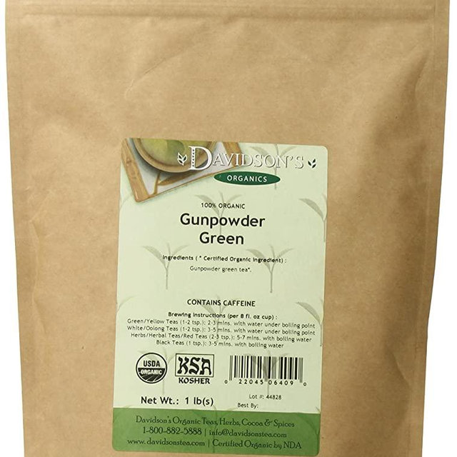 Davidson's Tea Bulk, Gunpowder Green, 1-Pound Bag