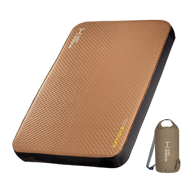 LOSTHORIZON Air & Foam Camping Mattress, Self-Inflating Sleeping Pad, 4.5" Thick, with Air Pump, Full
