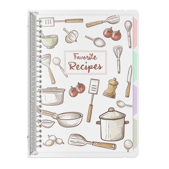 ​​LuBudingJoy Blank Recipe Book to Write in Your Own Recipes​​ – 8.5"x11" Hardcover with Removable Dividers, Holds 140 Recipes (White)