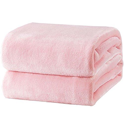Bedsure Fleece Blanket Queen Size Pink Lightweight Super Soft Cozy Luxury Bed Blanket Microfiber