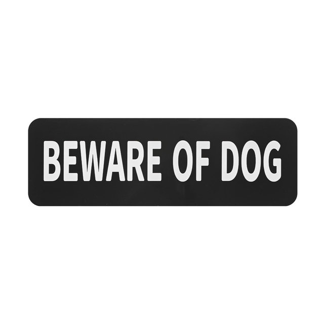 Unique Bargains Indoor Outdoor Yard Home Acrylic Self-adhesive Durable Beware of Dog Sign 3x9 Inch White Letters On Black Background 1 Pc