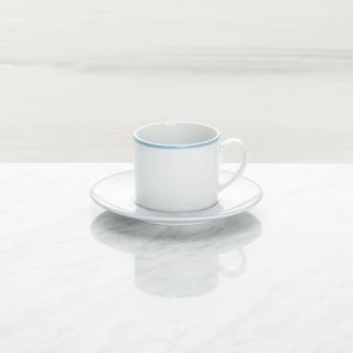 Aspen Band Espresso Cup with Saucer, Set of 4