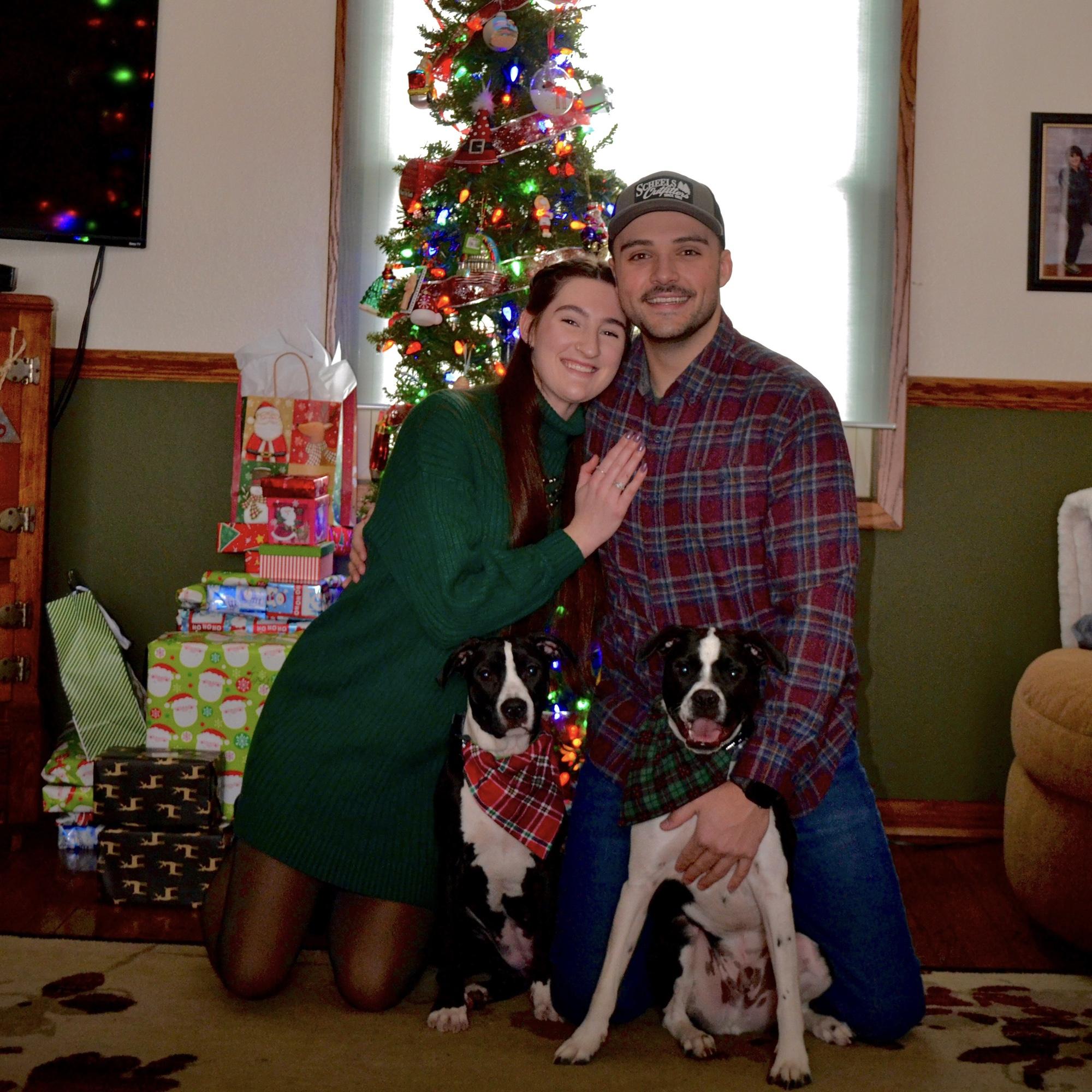 December 16, 2022 - Family picture in front of the tree ( Salm family thought we got engaged when we sent this photo LOL )