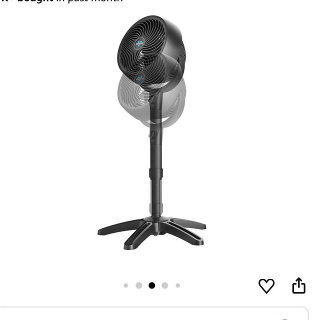 Vornado 683 Medium Pedestal Whole Room Air Circulator Fan, 3 Speed Control, Adjustable Standing Height, 32 to 38 Inches, Black