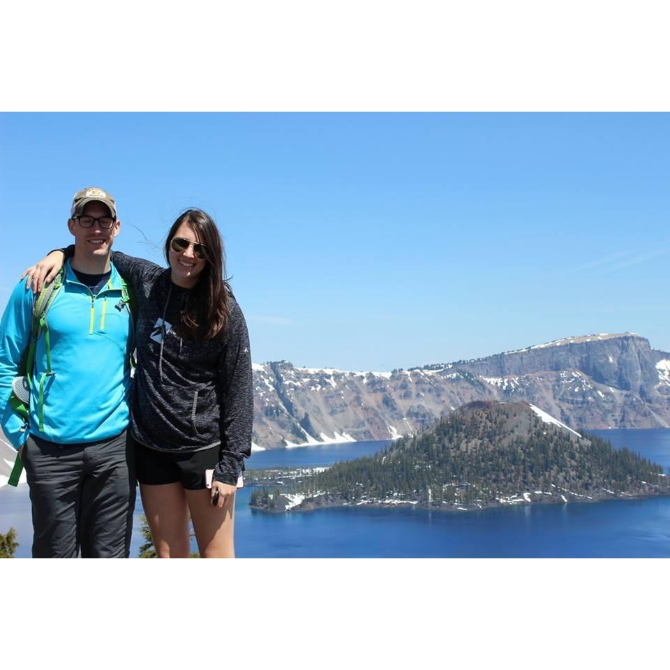 Cheyne should have worn shades for our adventure at Crater Lake National Park with James and Lyndsay.