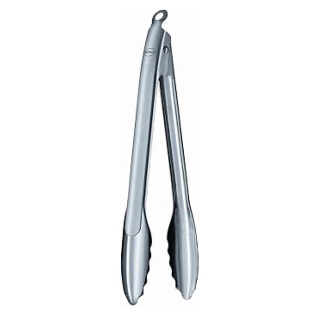 Rosle 12916 Stainless Steel One-Handed Lock and Release Tongs 12 in.