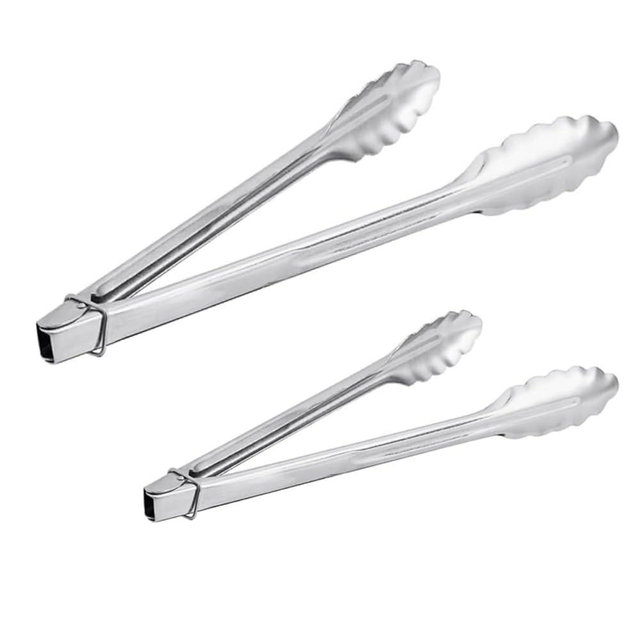 Rocky Mountain Goods Kitchen Tongs Set 12” & 9” - Stainless Steel Tongs for Cooking, Baking, Serving, Grilling - Easy Lock Ring - Rust-Proof - Dishwasher Safe