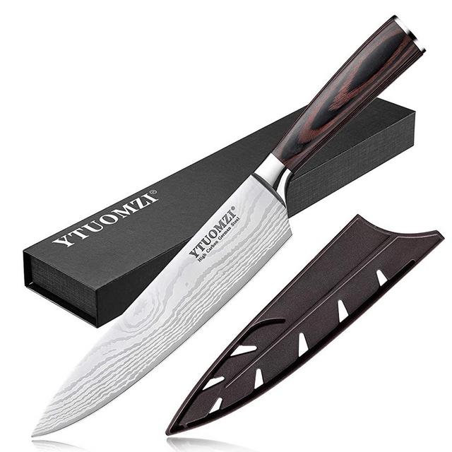 Ytuomzi Chef's Knife with Ergonomic Handle Professional Chef Knife 8 Inch Forged, Ultra Sharp Kitchen Knife Made of German High Carbon Stainless Steel (chef knife 8 inch)