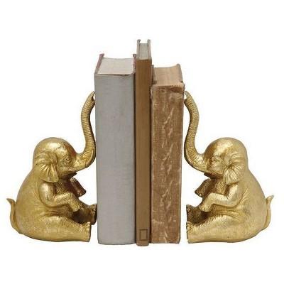 Product description page - Elephant Bookends - Gold - 3R Studios