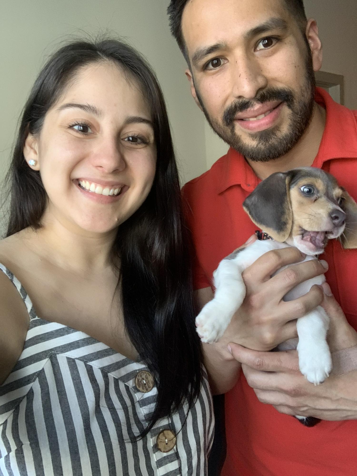 Our first picture as a family of 3 🐶