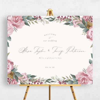 Pink Wedding Sign - Juniper Landscape