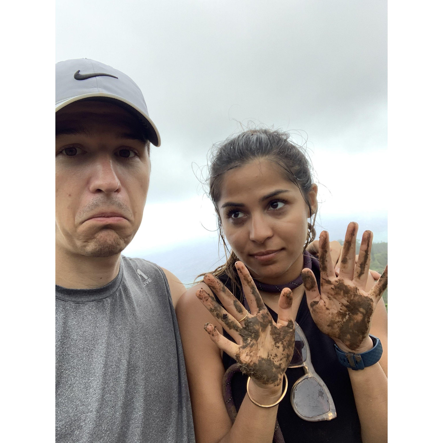 Not afraid to get a little muddy during Hawaii hikes