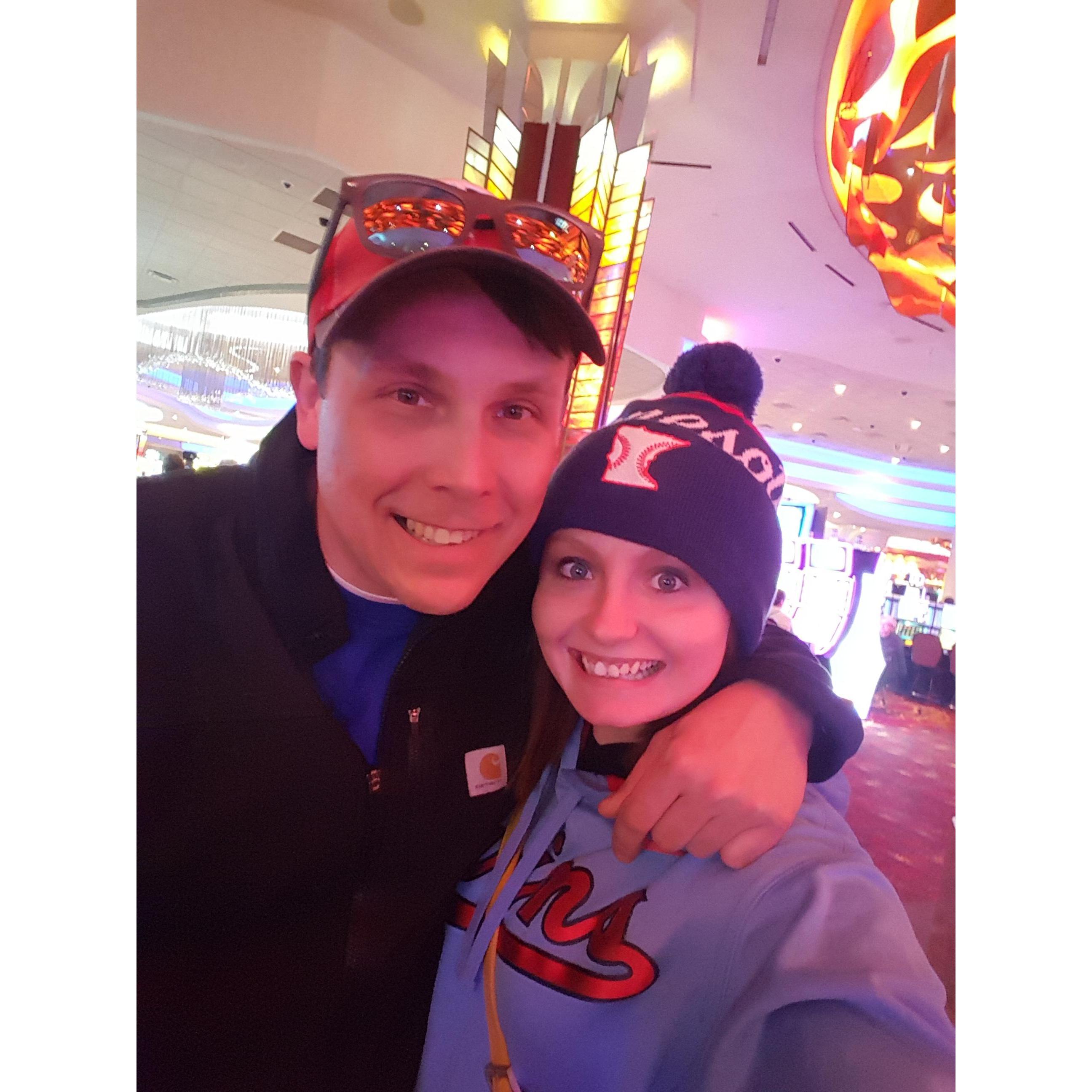 Twins game was cancelled due to weather so we went to gamble!
