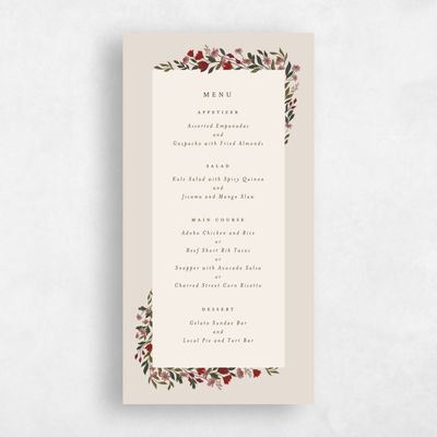Classic Greige, Brown Wedding Menu - Florentina
