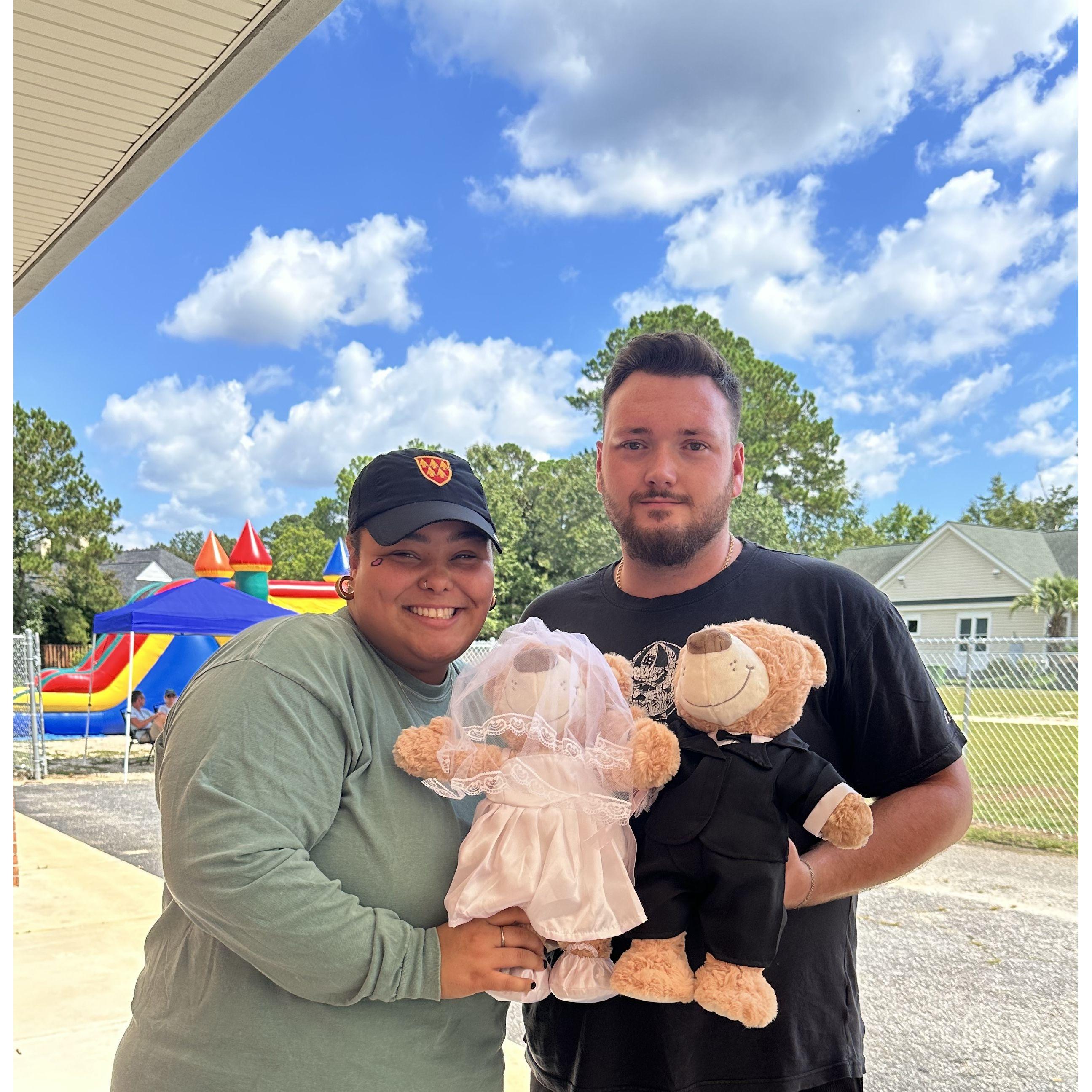 The day we got matching Build-A-Bears that were husband and wife...foreshadowing what was to come!!