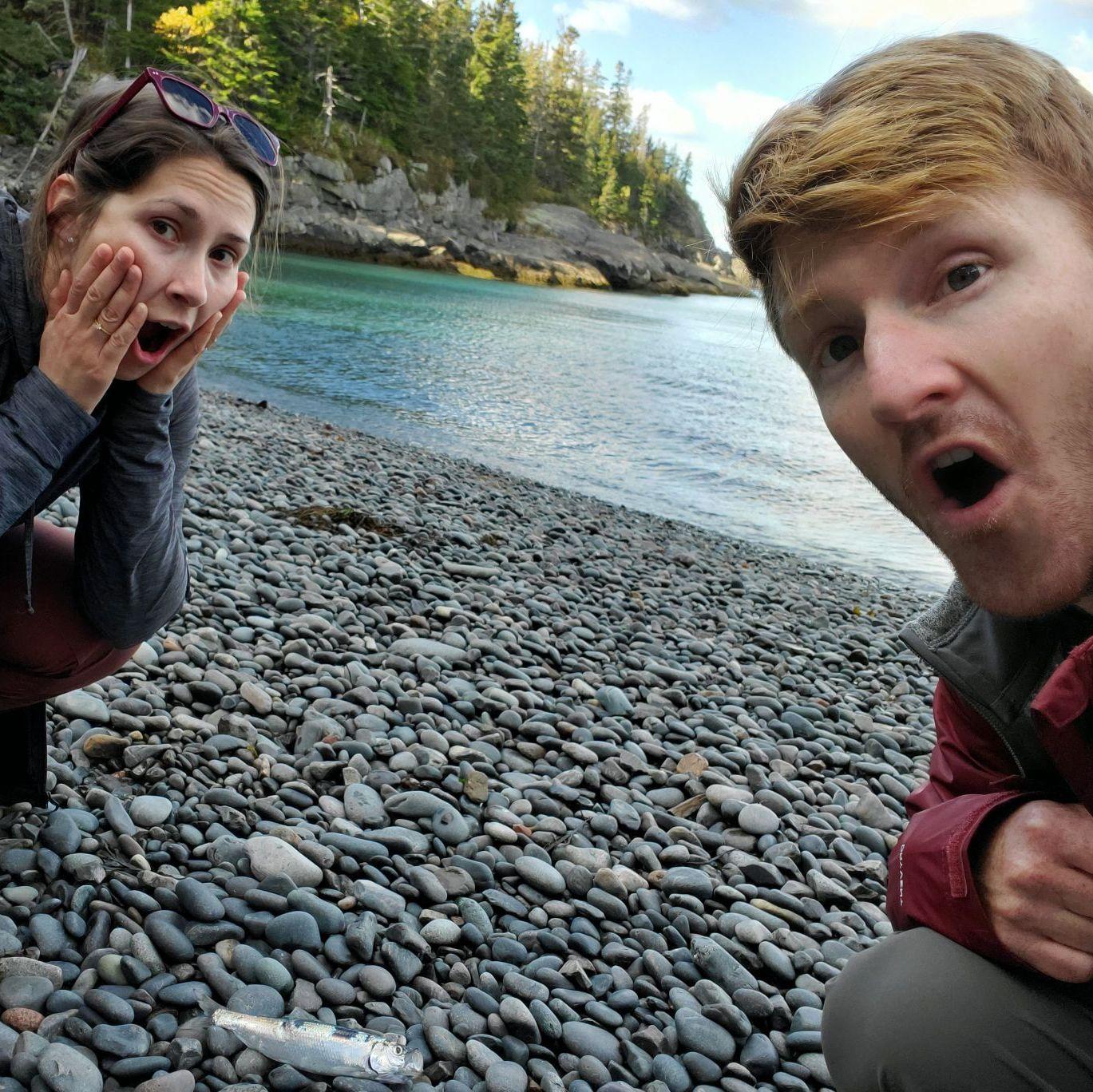 This little fish was our one & only witness to Shane's surprise proposal along the bold coast in Maine. The inlet was so dreamy!