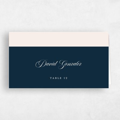 Deepest Teal, Blue Wedding Place Card - Knowlton