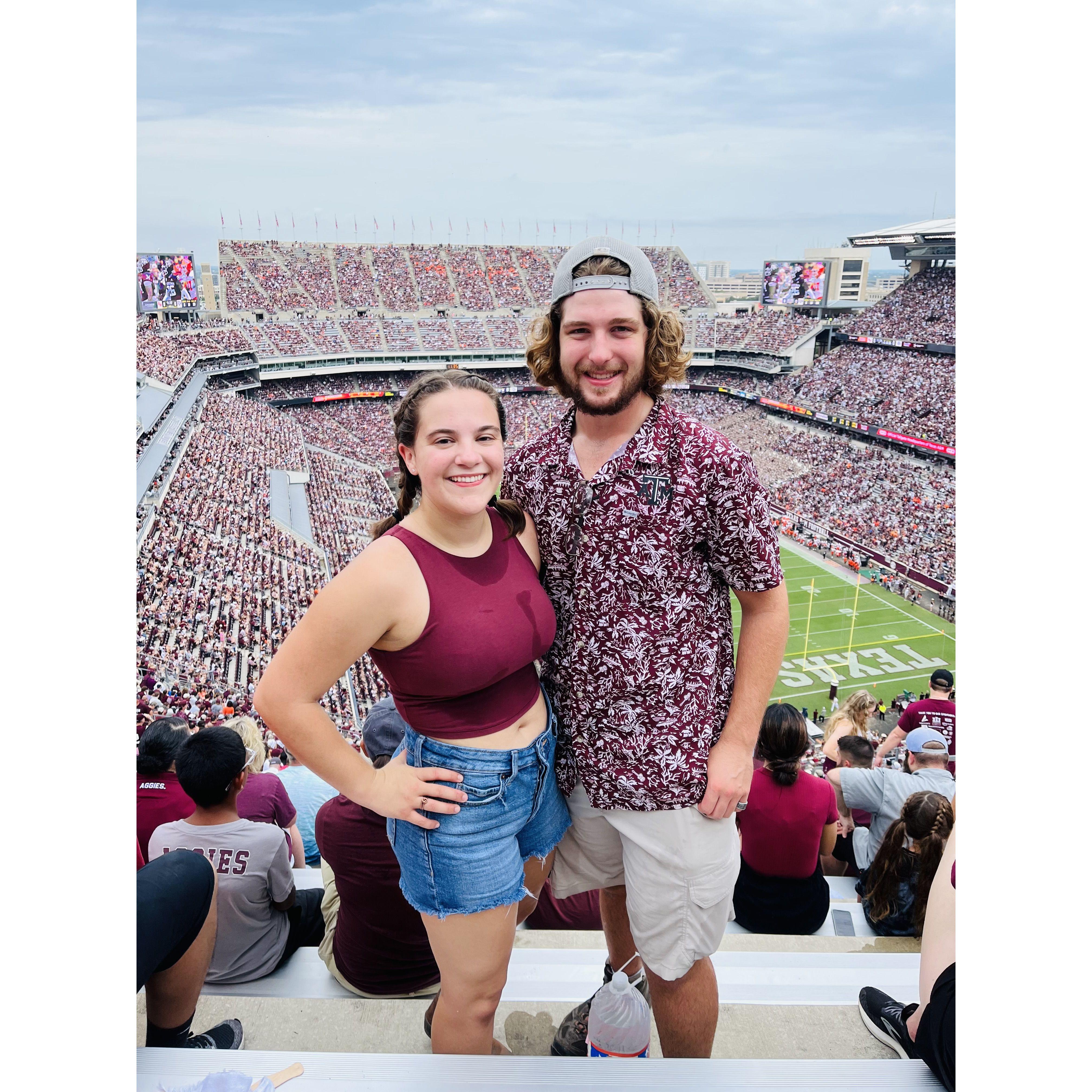 Braving the heat for Texas A&M football!